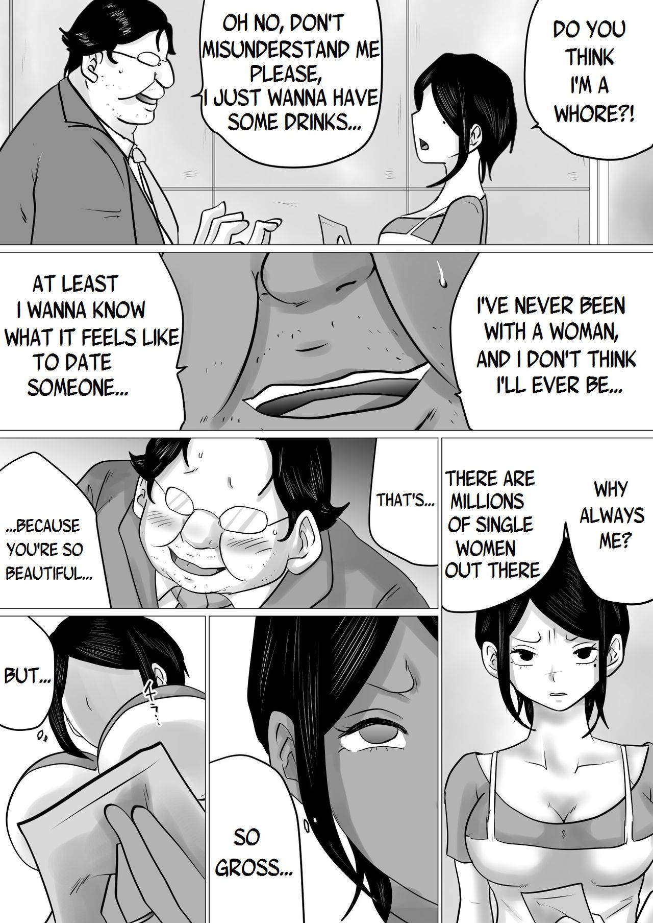 [Makoto Shiyaka] Menkui Kouman Tsuma ga Partsaki no Kimobuta Joushi ni Otosareta Keii | An Arrogant Wife Who Hates Ugliness Falls For Her Ugly Boss [English] [Yad-Scans]