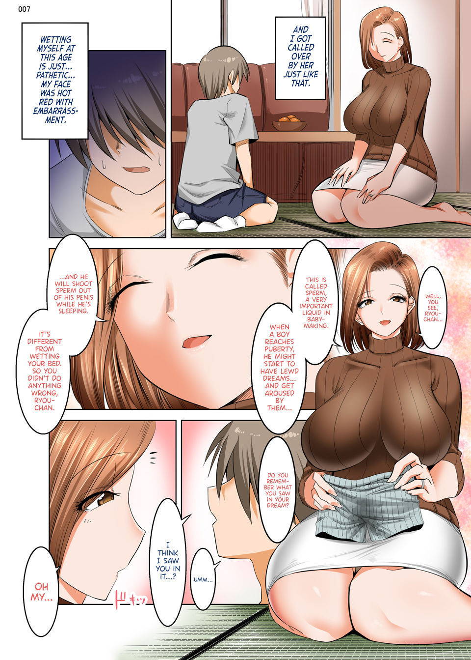 [Kaientai (Shuten Douji)] Ottori Mama wa Musuko no Onedari ni Yowai | Gentle Stepmom Can't Refuse Her Son's Pleading [English] [RedLantern] [Digital]