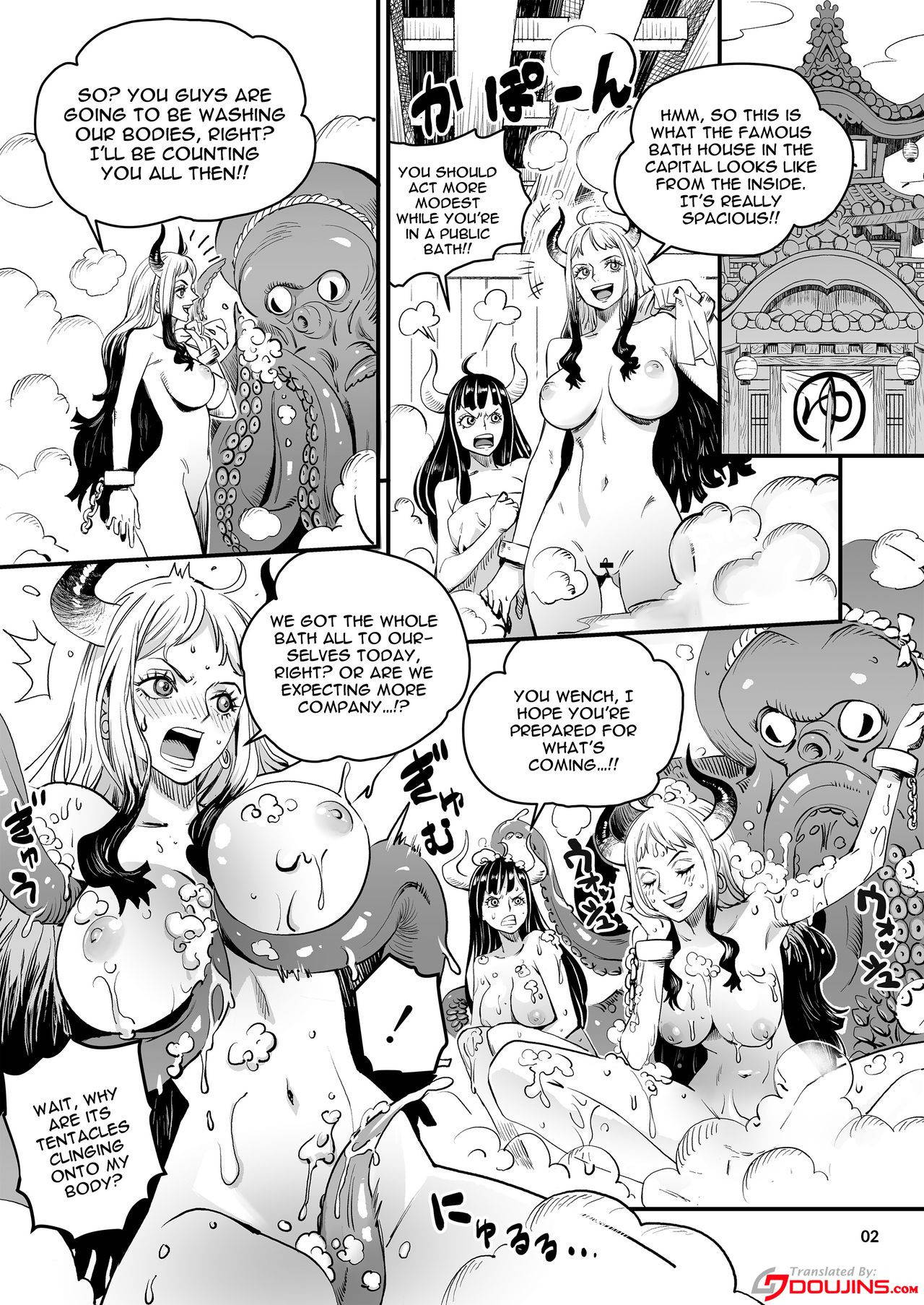 [Konohanaku (Konohana)] Wano Kuni Sentou Momiarai Ni | Washing By Rubbing In The Wano Bathhouse (One Piece) [English] {Doujins.com}