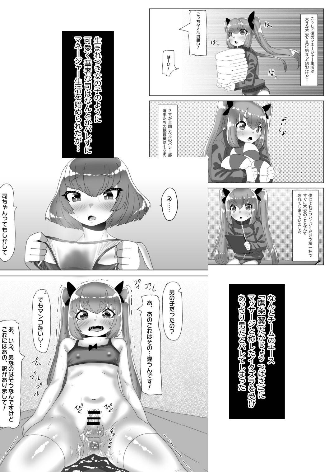 [日々草話 (アパッチ)] ふたなり女子バレー部の男の娘マネージャー～試験編1～