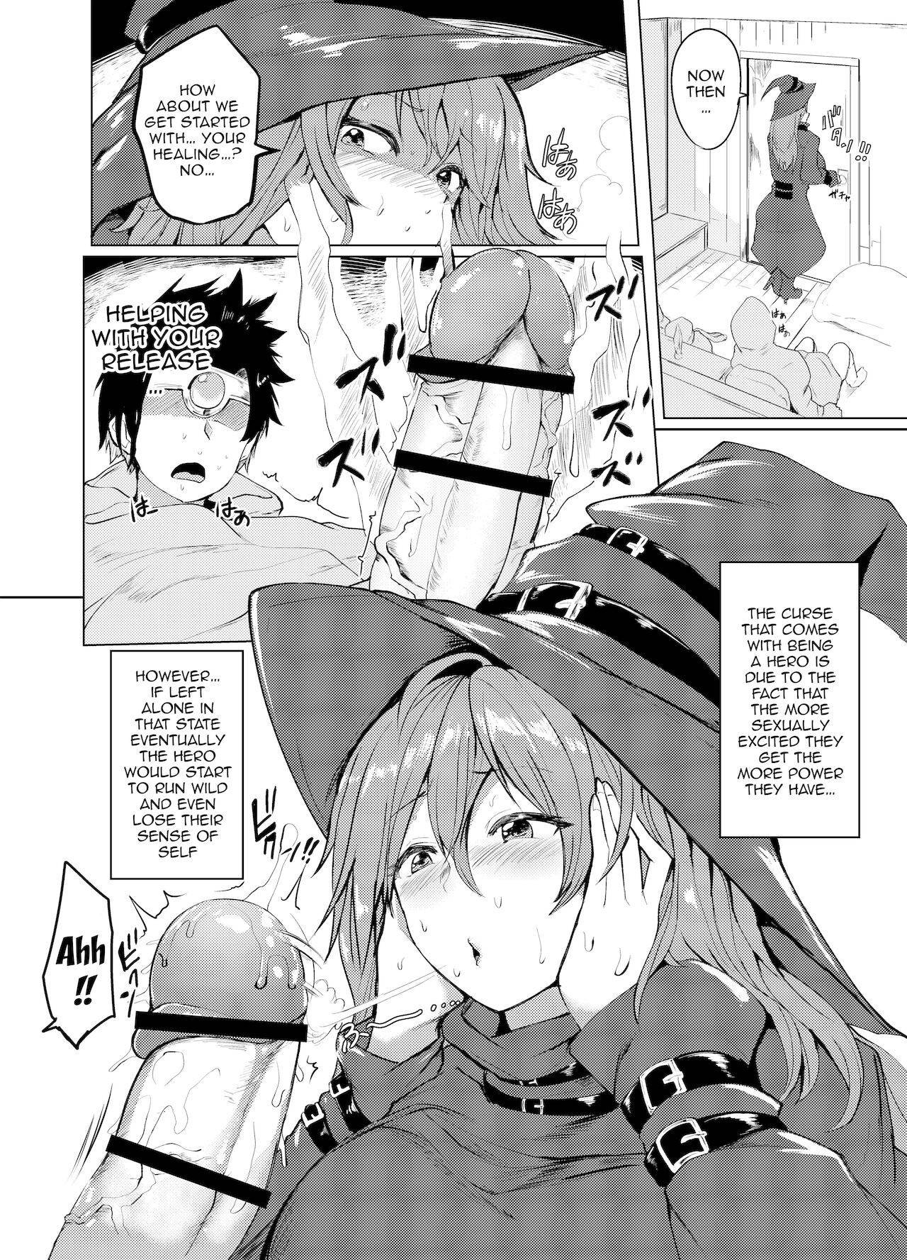 [Fushizen Doubutsu Hogodantai (Mizuyan)] Shasei Kanri Majo to Norowareta Yuusha no Tabi | Ejaculation Control Witch And The Cursed Hero's Journey [English] {Doujins.com}