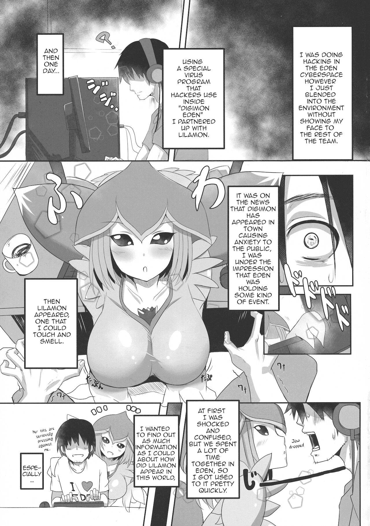 [Kirishima Ayu] Lovey-Dovey Sex Life with Lilamon (COMIC1☆12) [8cm (Various)] EVOLUTION! (Digimon) [English][Amoskandy]