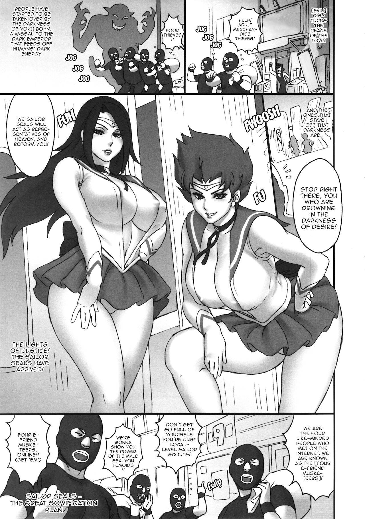 (C86) [Niku Ringo (Kakugari Kyoudai)] NIPPON SAILOR SEALS (Bishoujo Senshi Sailor Moon) [English] [EL JEFE Hentai Truck]