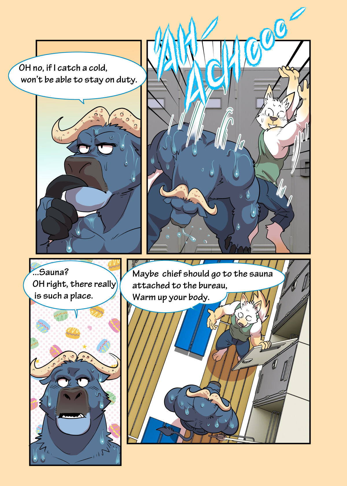 [Kuma Hachi] Chief's hot sauna (Zootopia) [English]