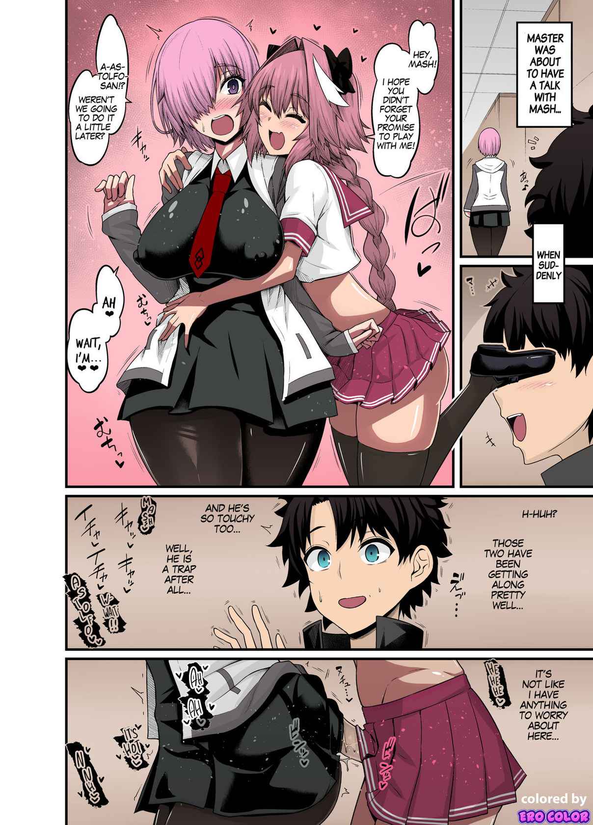 [Ankoman] Mash, Astolfo to Nakayoku Naru (Fate/Grand Order) [English][Colorized][Erocolor]