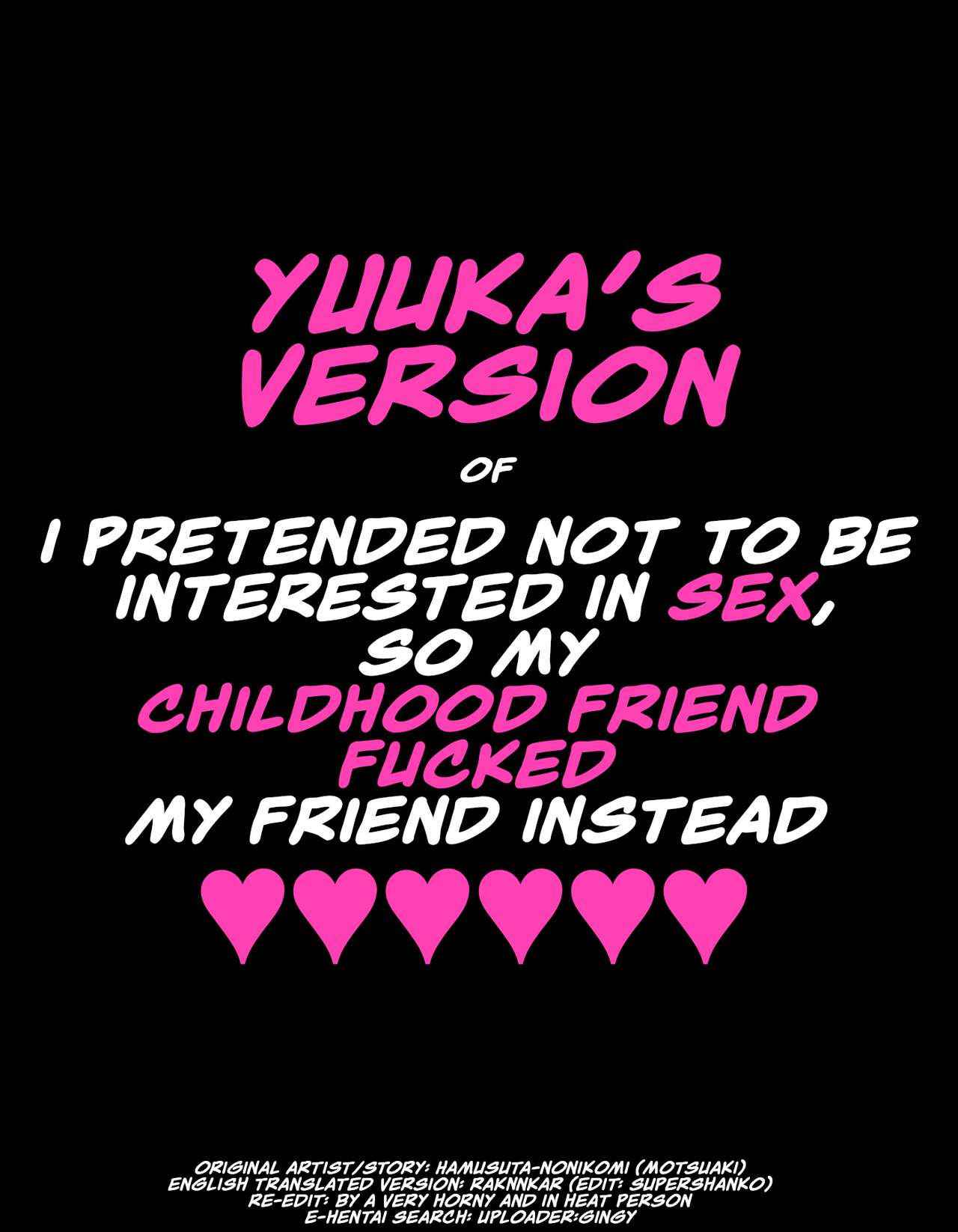 [Hamusuta-nonikomi (Motsuaki)] YUUKA'S VERSION of Because my childhood friend is not interested in sex, I fucked his friend instead [English] [Decensored]