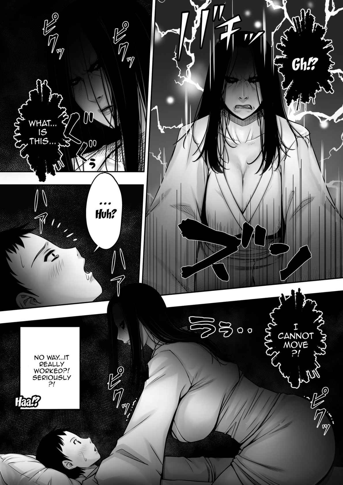 [Jukujuku Juvenile (Seibee)] Doutei ga Heya ni Toritsuite Iru Onna Yuurei ni Gyaku Kanashibari o Kaketa Kekka | The Results Of a Virgin Guy Fucking a Female Ghost That Haunts His Room [English] {Doujins.com}