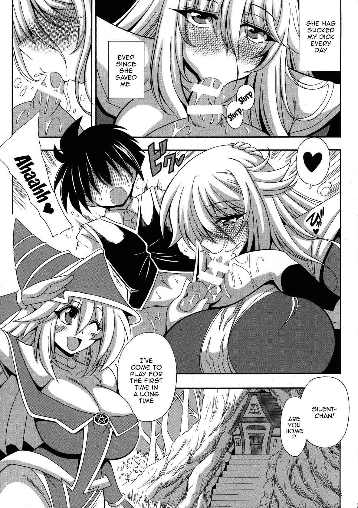 (COMIC1☆16) [Leaz Koubou (Oujano Kaze)] BMG to Chinmoku no Bonyuu Majutsu-shi | Dark Magician Girl And The Big Breasted Silent Magician (Yu-Gi-Oh!) [English] {Doujins.com}