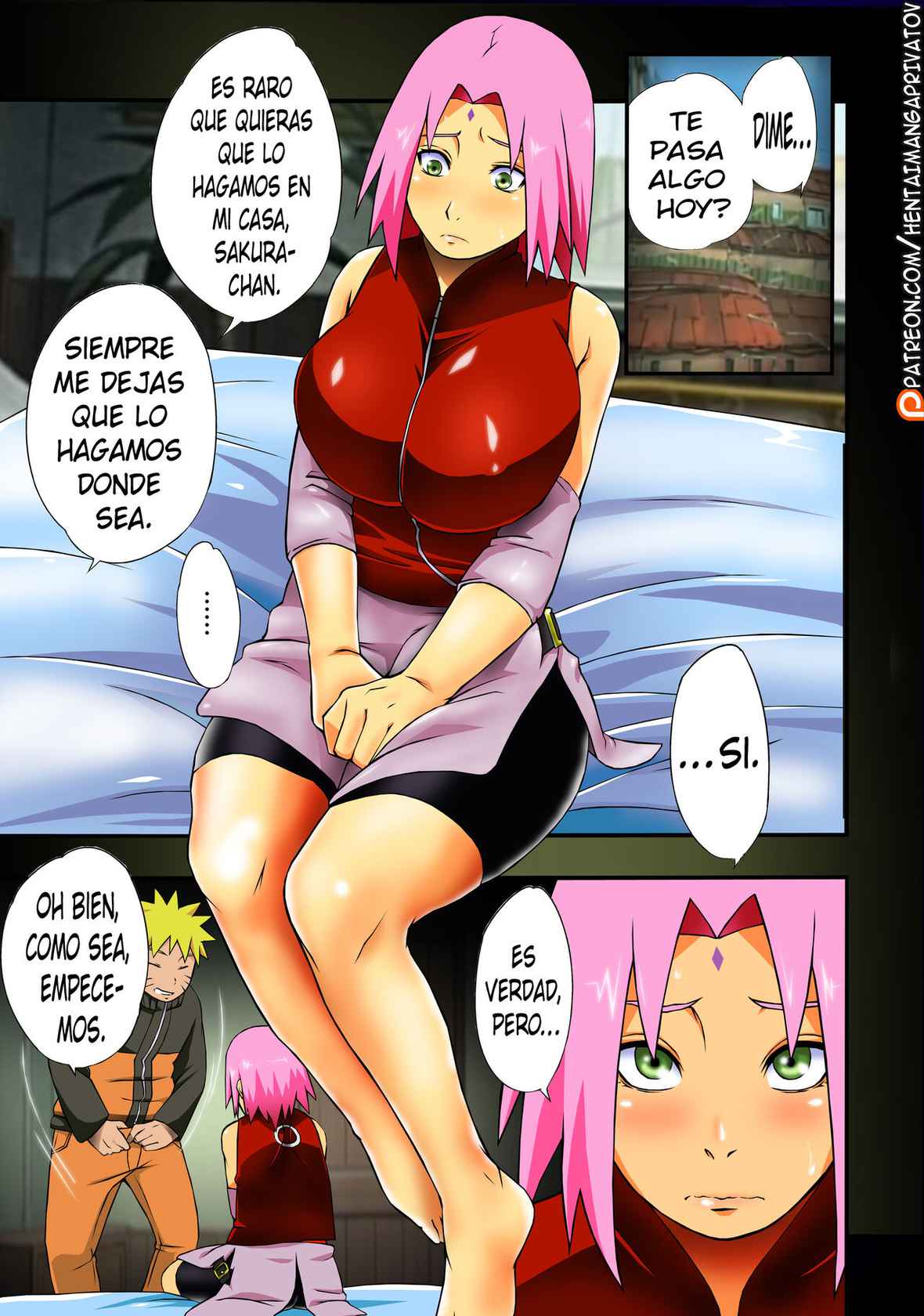 (C92) [Karakishi Youhei-dan Shinga (Sahara Wataru)] Botan to Sakura (Naruto) [Spanish] [kalock] [Colorized] [Privatov]