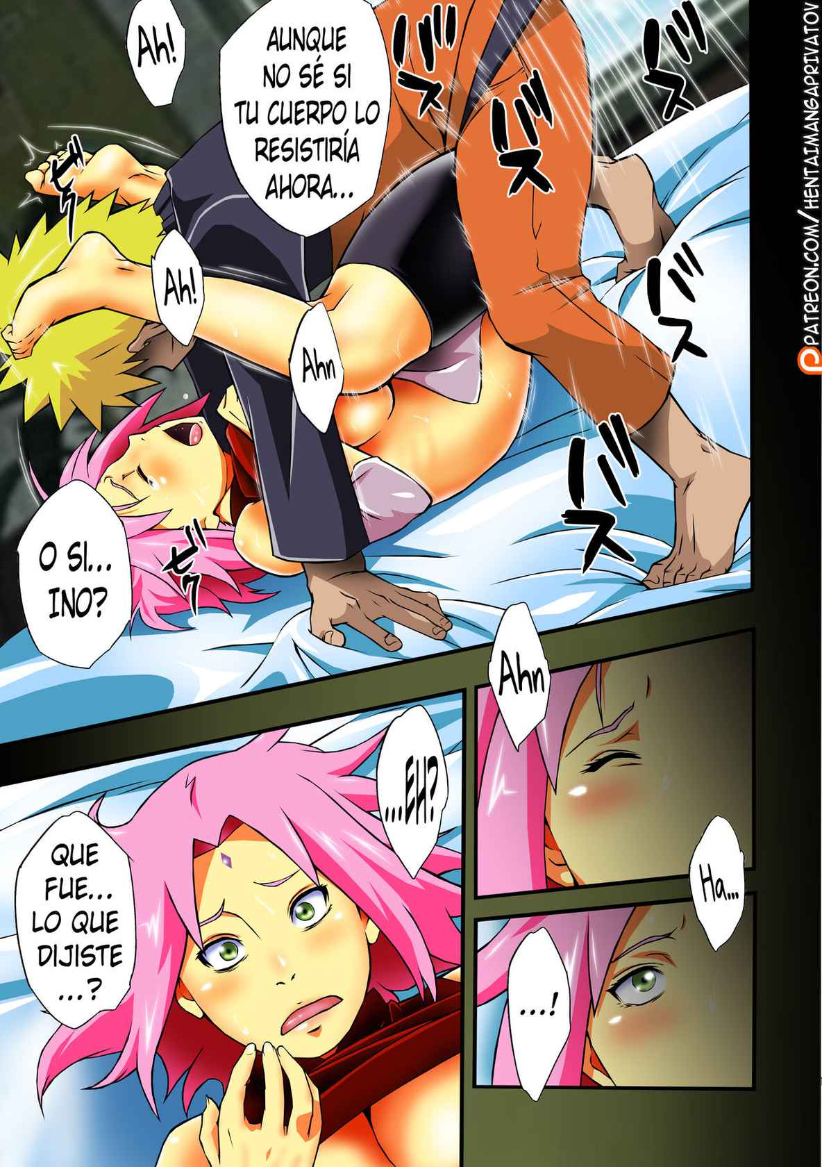 (C92) [Karakishi Youhei-dan Shinga (Sahara Wataru)] Botan to Sakura (Naruto) [Spanish] [kalock] [Colorized] [Privatov]