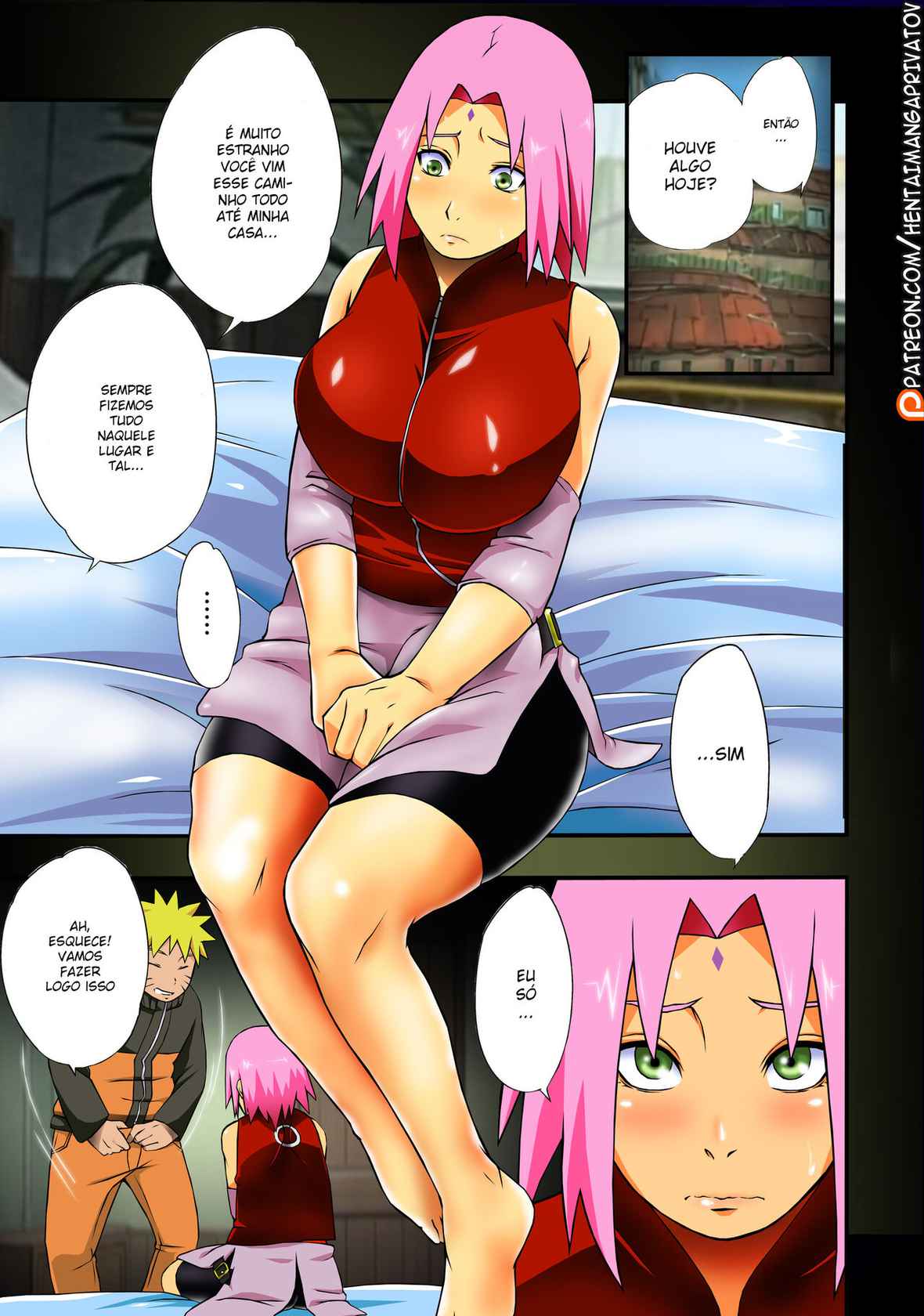 (C92) [Karakishi Youhei-dan Shinga (Sahara Wataru)] Botan to Sakura (Naruto) [Portuguese-BR] [Colorized] [Privatov]