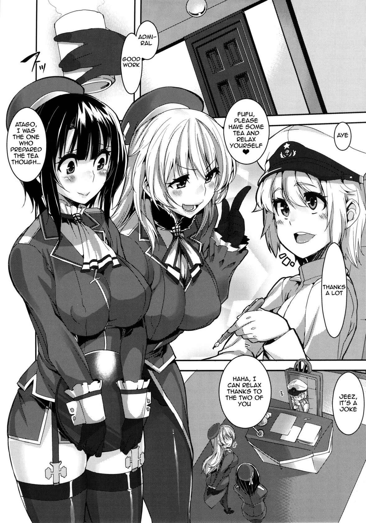 (C87) [HBO (Henkuma)] Chicchai Teitoku to Takao-san to Atago-san | Tiny Admiral, Takao-san, and Atago-san (Kantai Collection -KanColle-) [English] {doujin-moe.us}