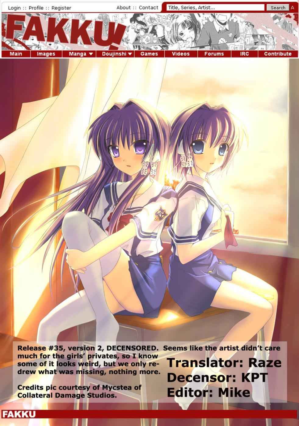 (C74) [Ohkura Bekkan (Ohkura Kazuya)] Minna de Nakayoku (CLANNAD) [English] [Decensored] (v2)