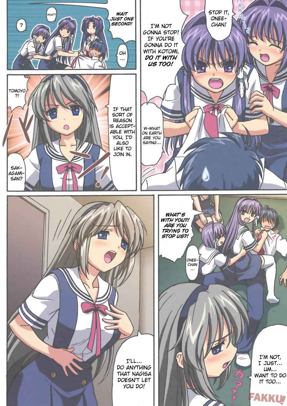 (C74) [Ohkura Bekkan (Ohkura Kazuya)] Minna de Nakayoku (CLANNAD) [English] [Decensored] (v2)