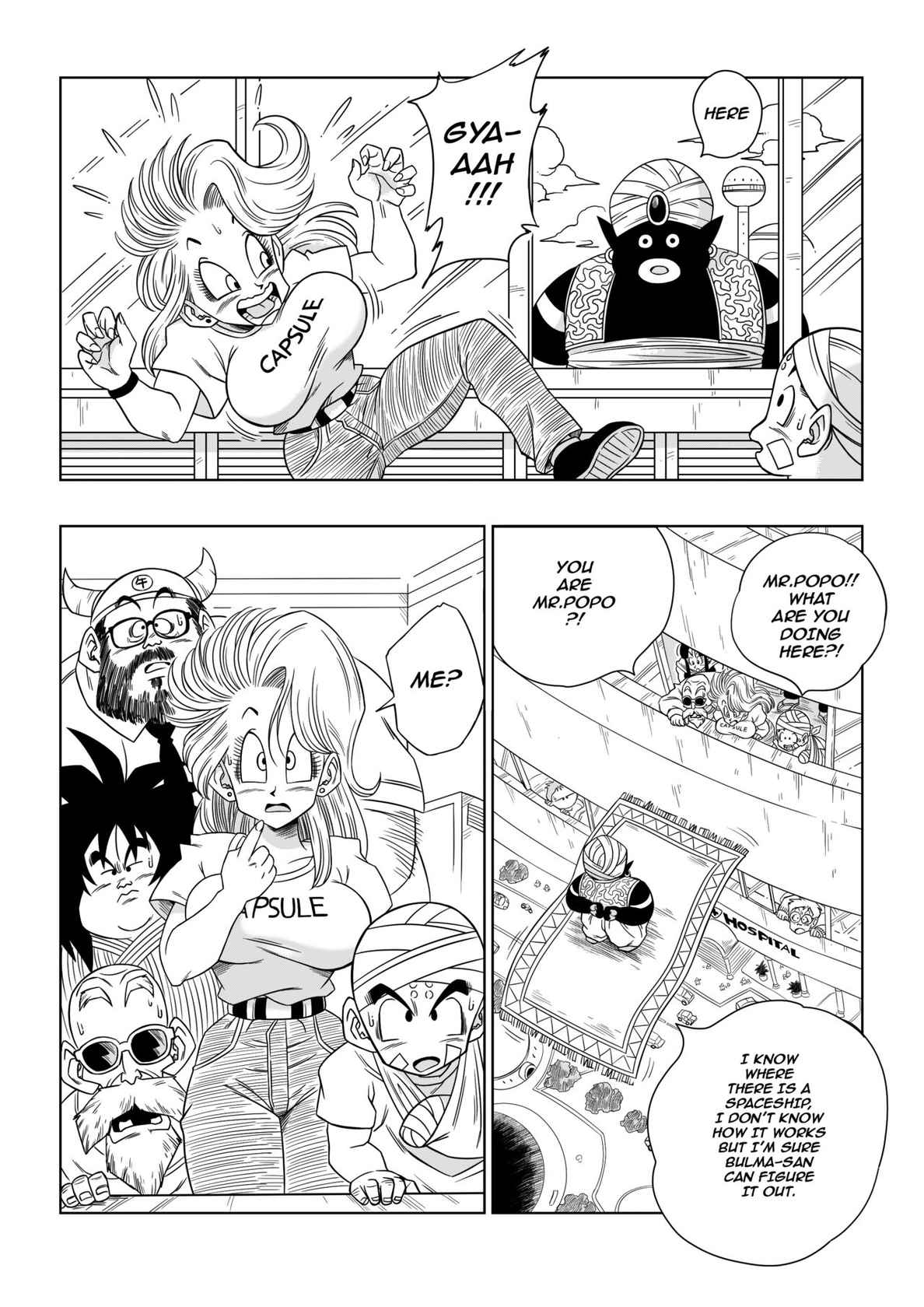 [YamamotoDoujin] Dagon Ball - Bulma meets Mr.Popo - Sex inside the Mysterious Spaceship!