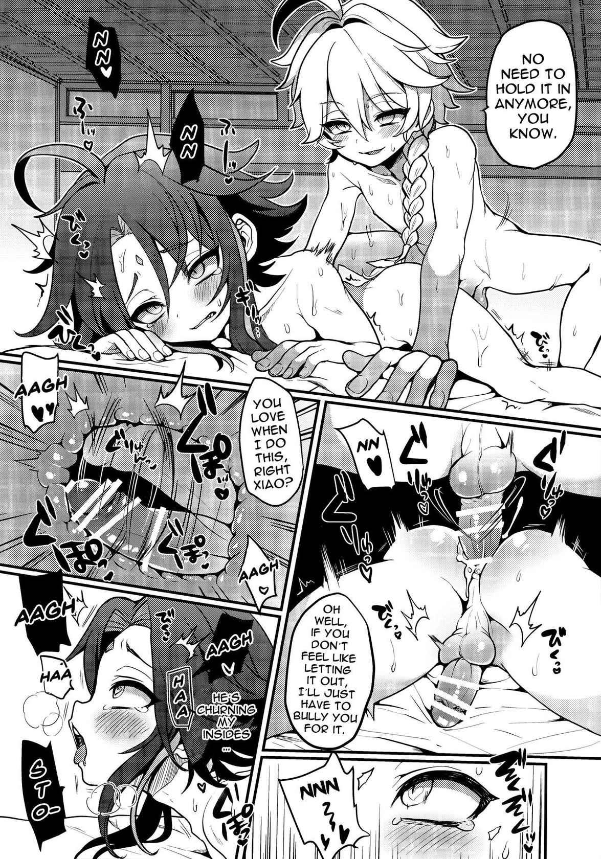 [Koneko Gumi (Poron)] AetherXiao ga Tsubo no Naka de Ecchi Suru Hon (Genshin Impact) [English] [Doujins.com]