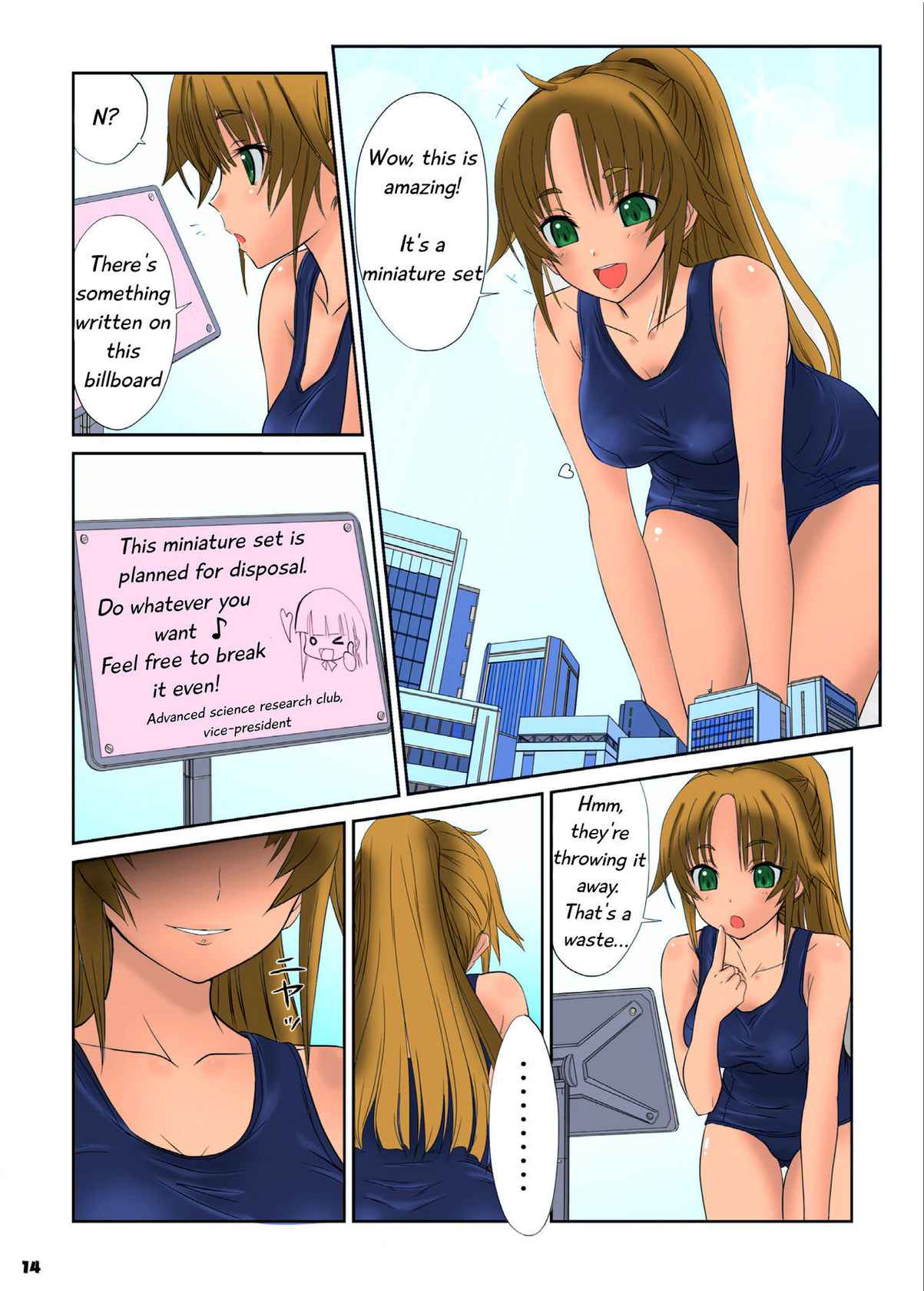 [Ashurame Gajoh (Hakuto)] Toaru Shoujo no Miniature Play | A Certain Specific Girl's Miniature Play (Big Girl Crushed Us) [English] [Digital] [Colored]