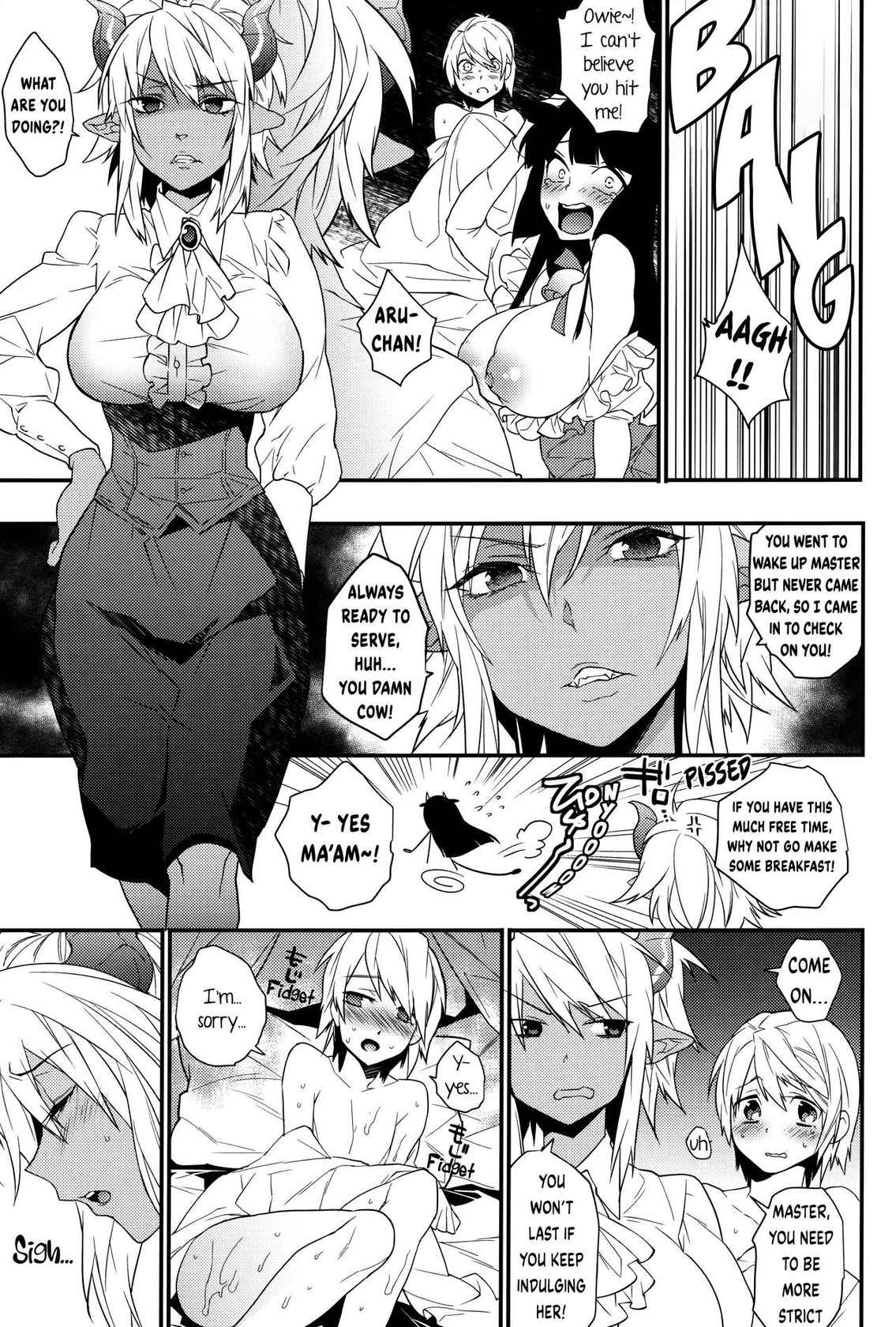 (COMIC1☆8) [Ash Wing (Makuro)] Goshujin-sama wa Meshitukai ga Osuki? | Does Master Like His Servants? [English] [Translatione Ex Machina]