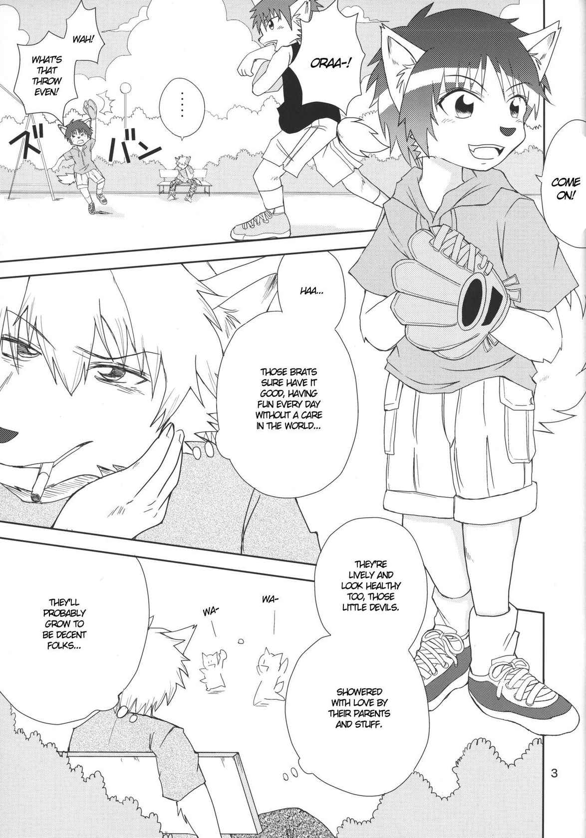 (Kemoket 4) [Matatabi Zakkaten (Noraneko)] Furyou no Ore to Shota no Tamashii ga Irekawatte Peke Mittsu na Hanashi | My Delinquent Self Switched Souls with a Shota and Then [English]