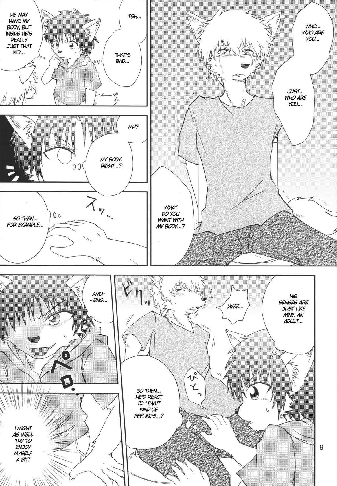 (Kemoket 4) [Matatabi Zakkaten (Noraneko)] Furyou no Ore to Shota no Tamashii ga Irekawatte Peke Mittsu na Hanashi | My Delinquent Self Switched Souls with a Shota and Then [English]