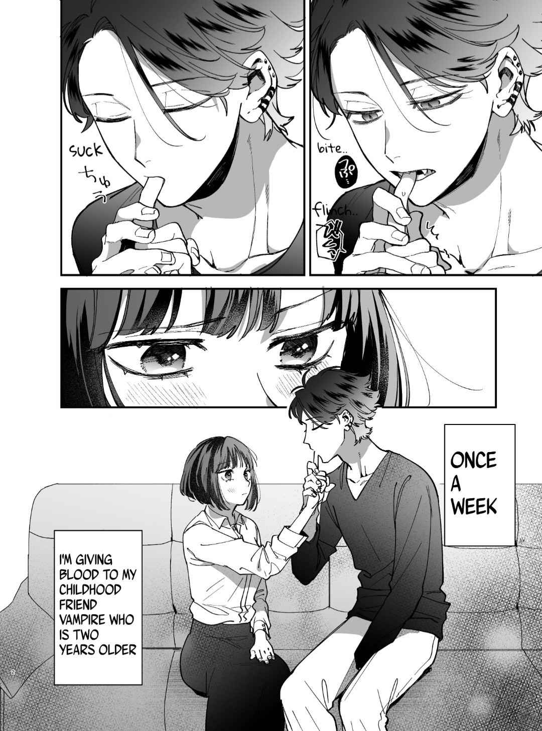 [Umenegi Daimyoujin (Umekoppe)] Sucked Dry By My Vampire Friend | Nekokaburi Kyuuketsuki ni Honenozui made Tabetsuku sareru [English] [Digital]