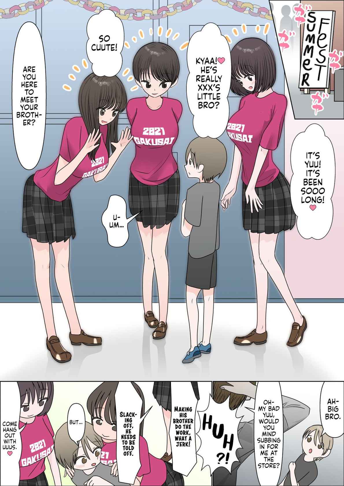 [garasuhokou] I Got my Balls Drained Dry by my Older Brother's Classmates When I Went to the School Festival | Gakusai ni Ittara Ani no Dokyusei ni Koppidoku Shiborareta Hanashi [English] [FTL] [Digital]