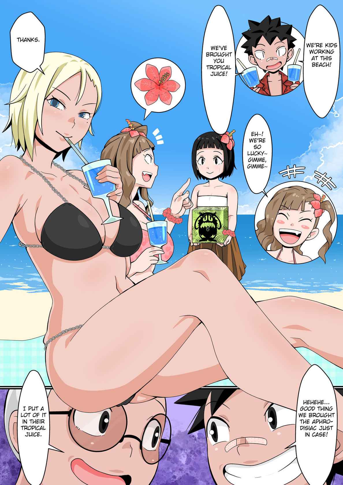 [Toshiue Onee-san Tengoku (Tomato (Kari)] Resort Beach de Rankou Mission! [English] [FC]