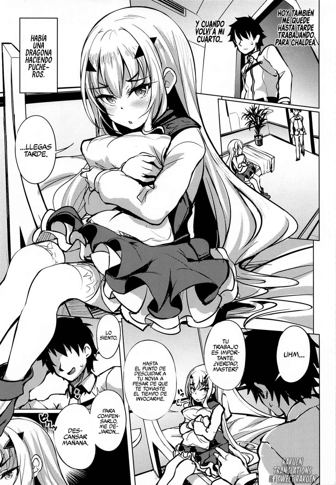 (COMIC1☆20) [Part K (Hitsujibane Shinobu)] Kyuuka Biyori no Melusine (Fate/Grand Order) [Spanish] [Rakuen Translations]