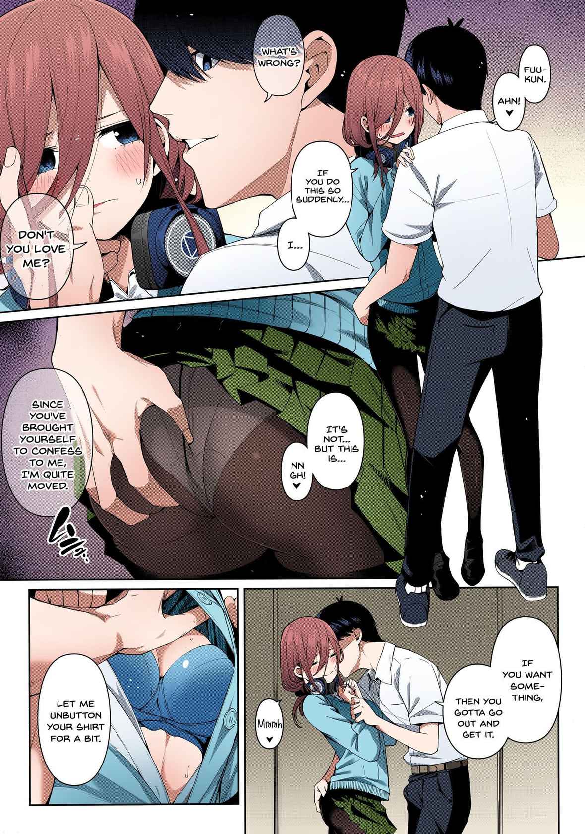 (C97) [Bad Mushrooms (Chicke III, 4why)] Miku no Mousou x Mousou | Miku's Delusion x Delusion (Gotoubun no Hanayome) [English] [SPDSD] [Colorized]