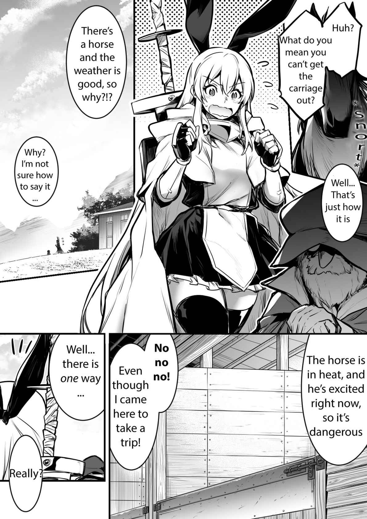 [Lefthand] Adventure-chan helps the lustful horse cum so he'll carry her away (Fruit Translations)