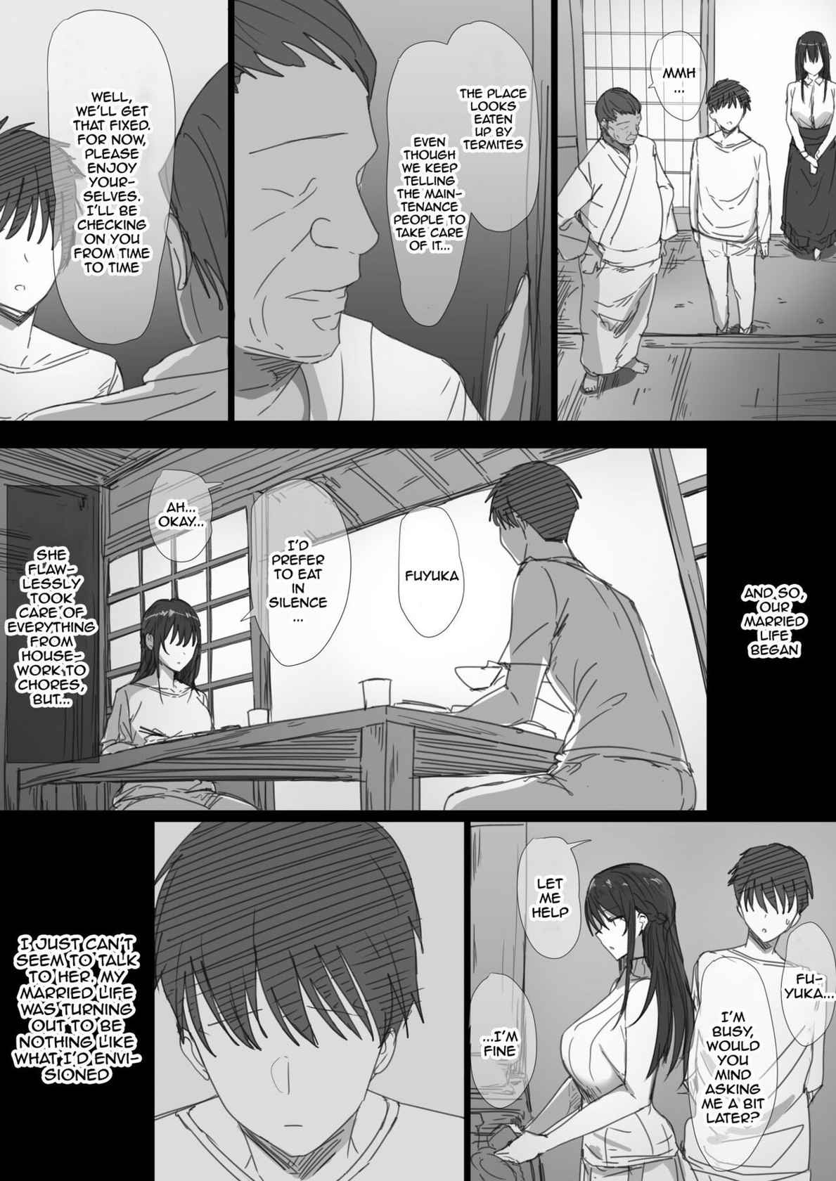 [Hari Poteto] Ki ga Tsuyoi Seiso na Hitozuma Reijou ga Netorareru made no Ichibu Shijuu | The Whole Story of How a Neat and Proper Strong Willed Young Housewife Ended Up Doing NTR [English] {Doujins.com}