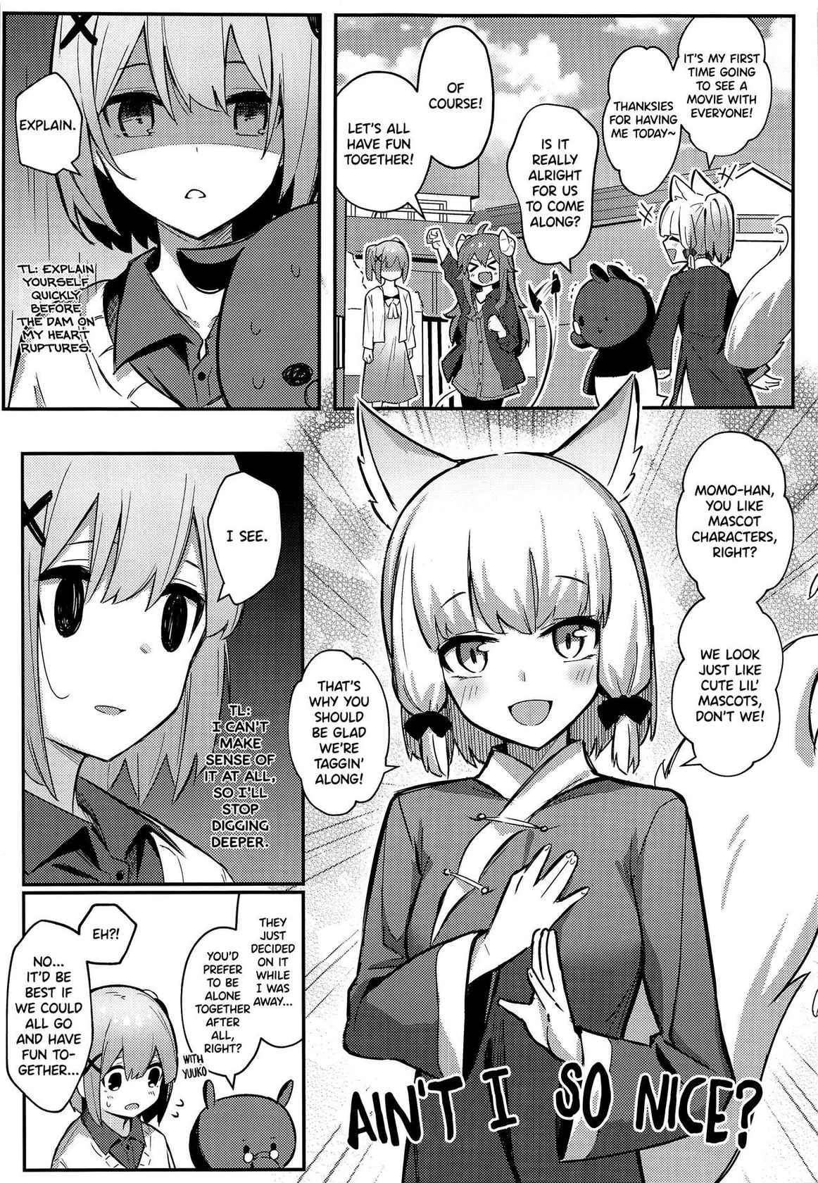 (Natsu no Doujinsai 2022) [Bochi Bochi no Ki (Borusiti)] Momo-chan Yamiochi Shita!? (Machikado Mazoku) [English] [Scanderp Showlations]