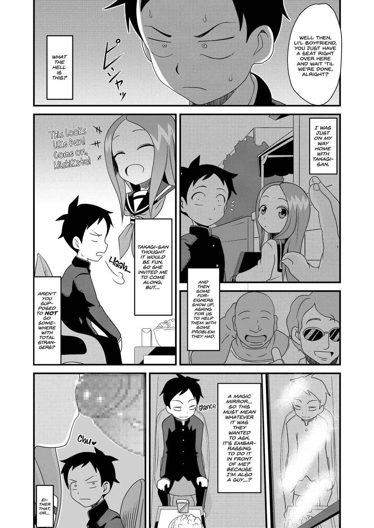 [Abujan (Roger Mango)] [Abujan (Roger Mango)] Karakai Jouzu no T.K.G.~ Magic Mirror Kosi no Nakadashi Chinpo Kui ~ | T.K.G Takes Dick Behind the Magic Mirror (Karakai Jouzu no Takagi-san) [English] [head empty] [Digital]