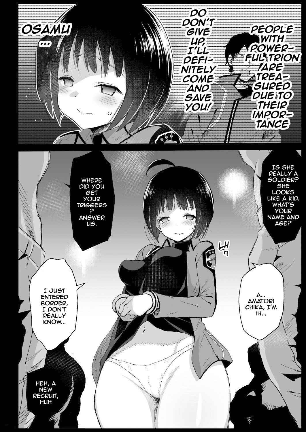 [Eromazun (Ma-kurou)] Amatori Chika 14 Sai Warui Ossan ni Okasareru! | World Trigger Border Rape File 2 - Chika Amatori Is Going To Get Raped By Some Bad Men! (World Trigger) [English] {Doujins.com} [Digital]