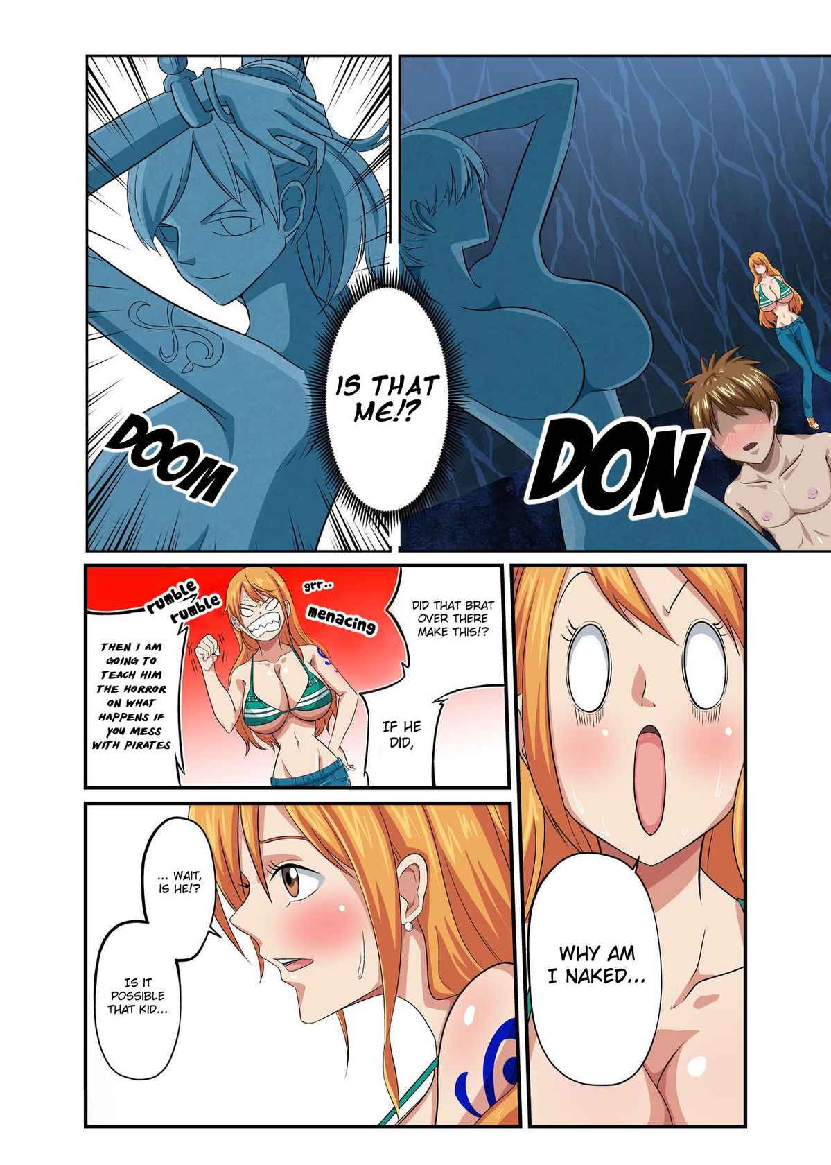 [Q Doujin] Dorobouneko no Douzou no Mae de | In Front of the Cat Burglar Statue (One Piece) [English]