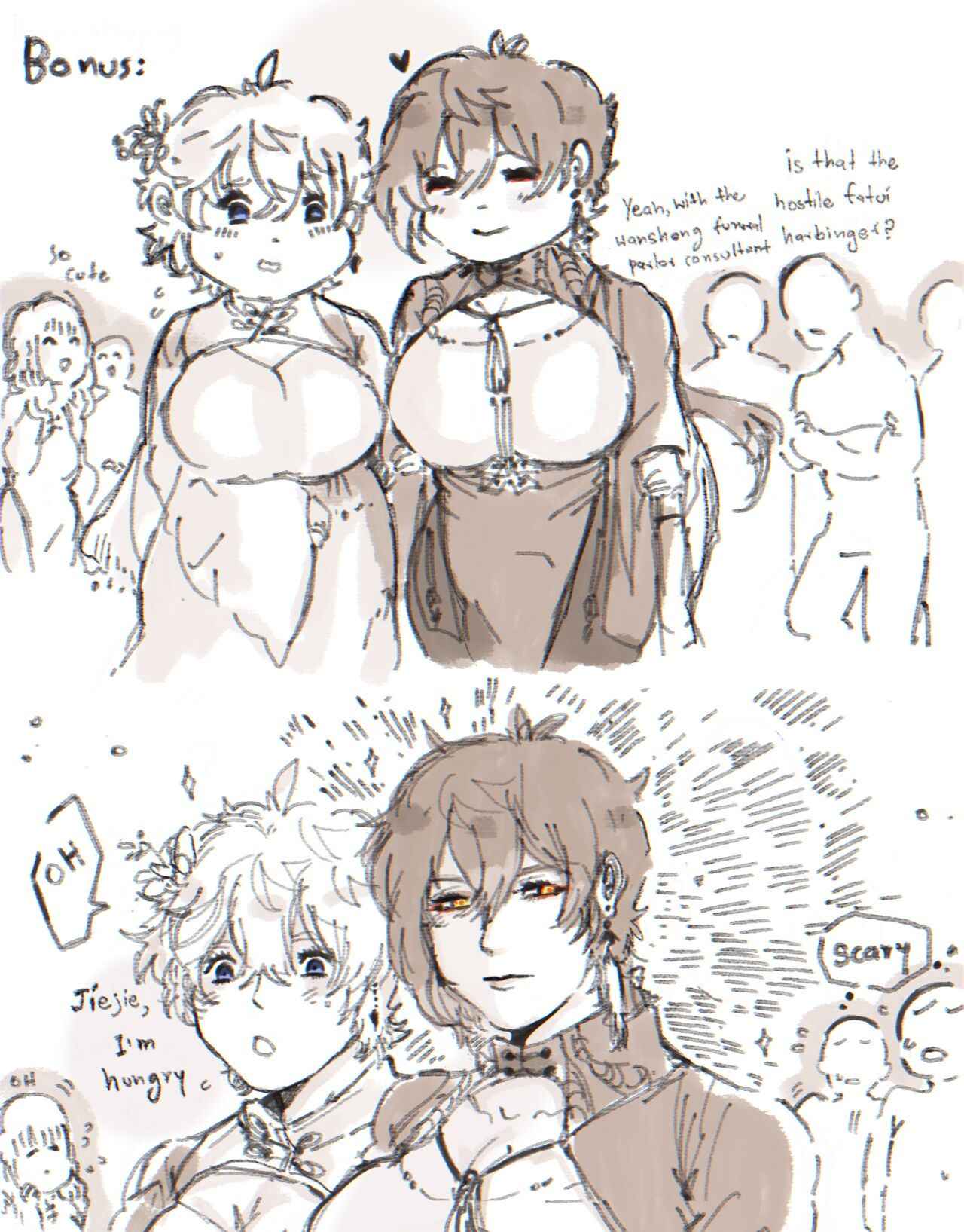 [Memu] Genshin Fem Zhongli x Fem Childe (Futanari)