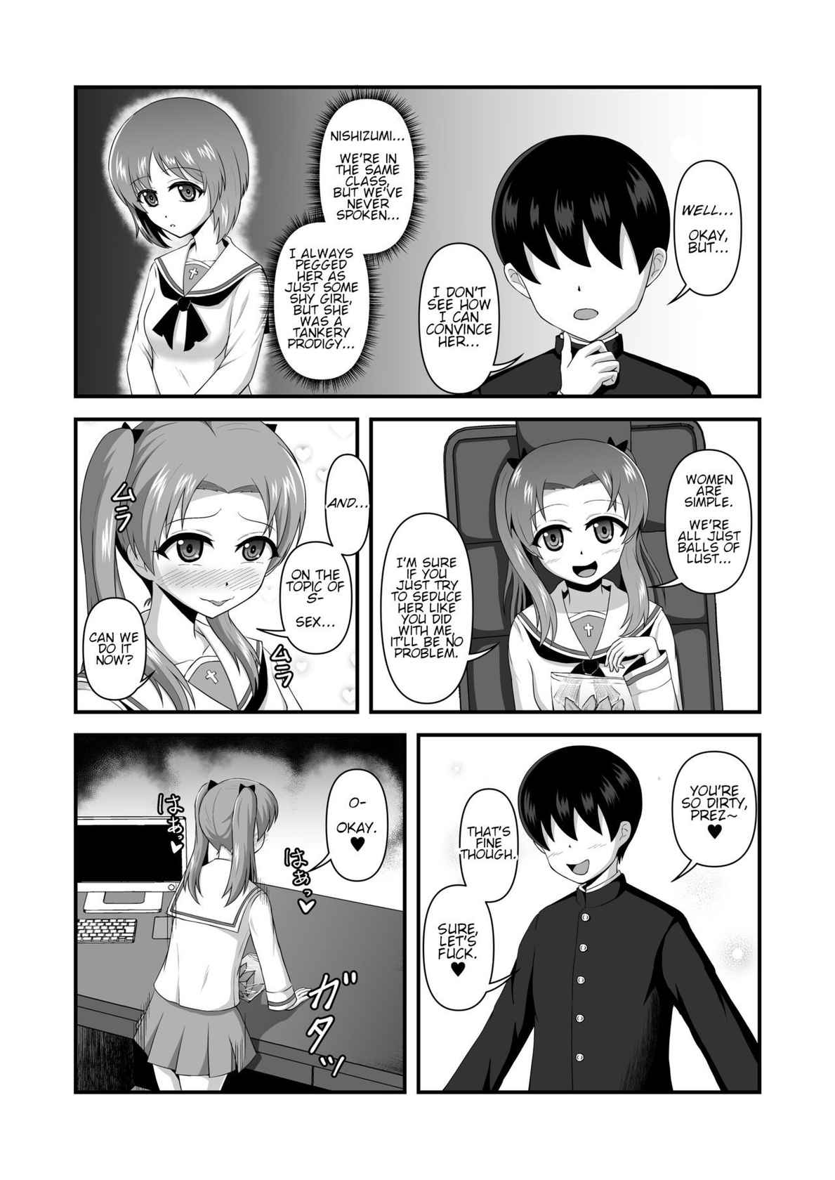 [Mugen Mousou] Teisou Gyakuten Abekobe Banashi 3 | A Tale of Reversed Gender Roles 3 (Girls und Panzer) [English] [Digital]