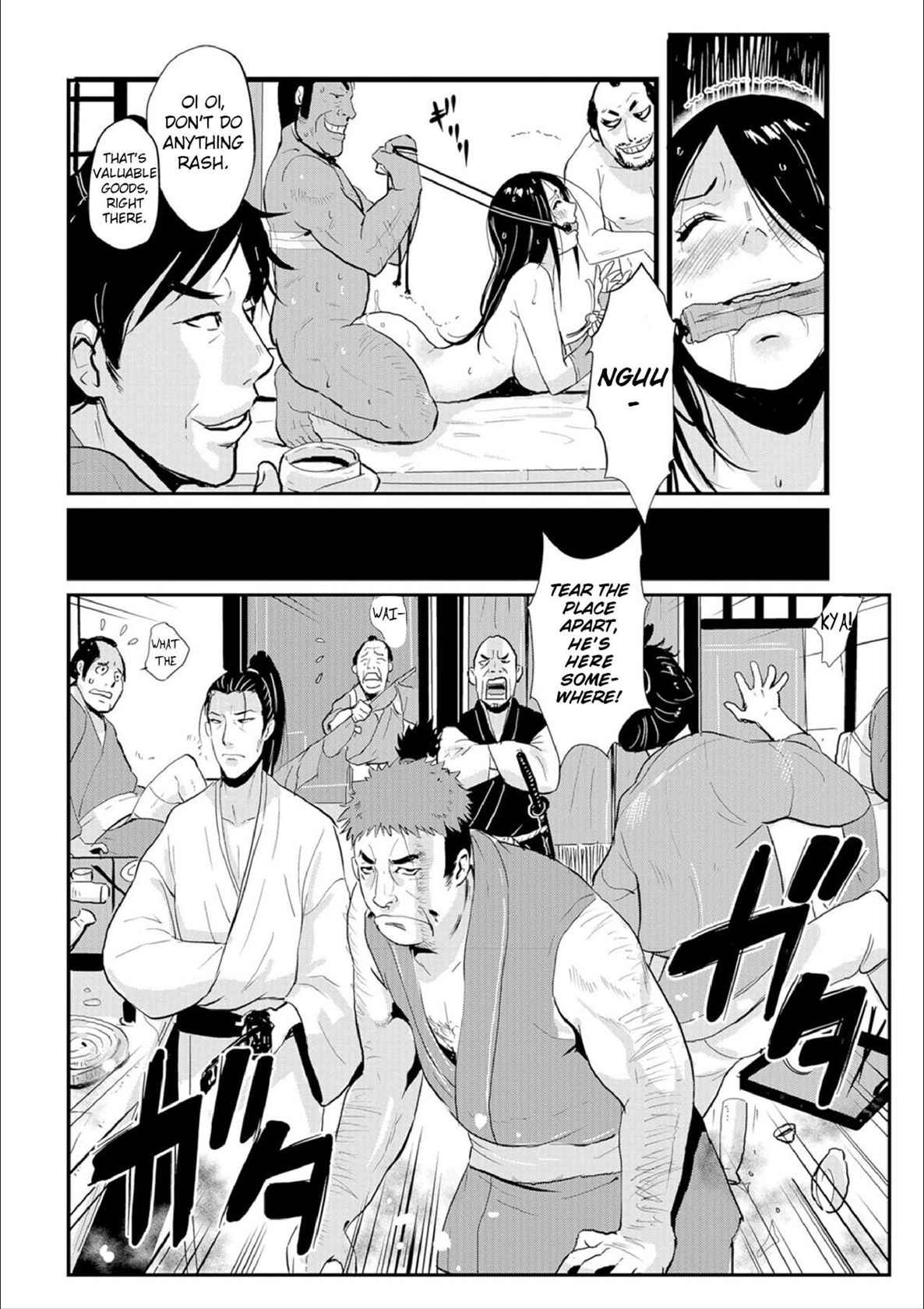 [Kakutou Oukoku] Harami samurai 03 ~Shibararete Mae mo Ushiro mo Rinkan sarete~ | Knocked Up Samurai 03 Bound and Gangbanged, Front and Back (WEB Ban COMIC Gekiyaba! Vol. 108) [English] [Apricot Jam]