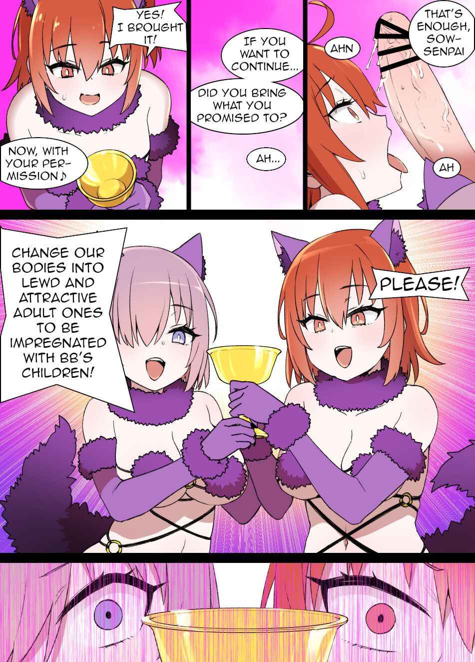 [kusayarou] FGO Brainwashing Singularity Gudako & Mashu Bimbofication (Pregnancy & Growth) [English]