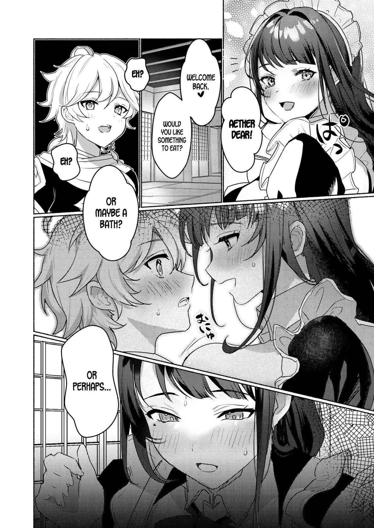 (C100) [Yabatani Land (Homina Mia)] Inazuma Clumsy Maid Chaya ~ Cosplay Sex With The Unusually Horny Maids ~ (Genshin Impact) [English] [LunaticSeibah] [Digital]