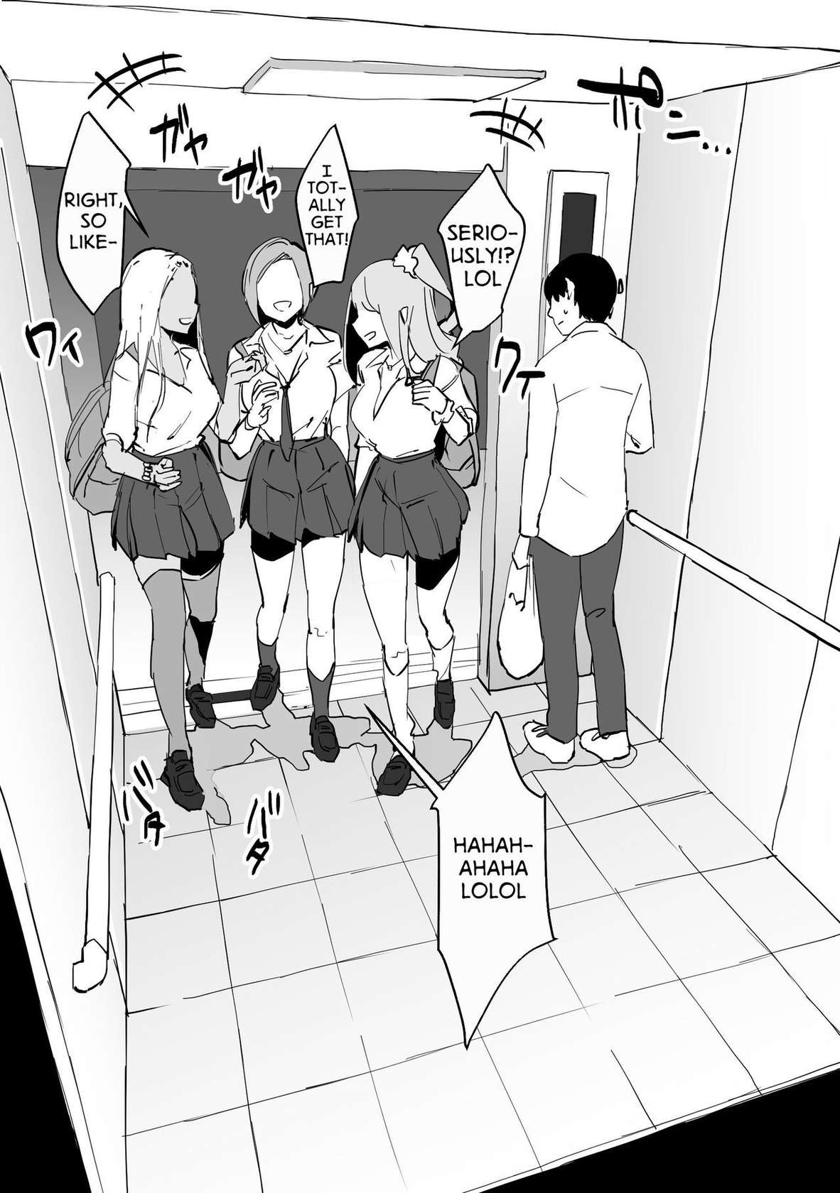 [Poriuretan] Gal to Elevator ni Tojikomerareta | Trapped in an Elevator With a Bunch of Gals [English]