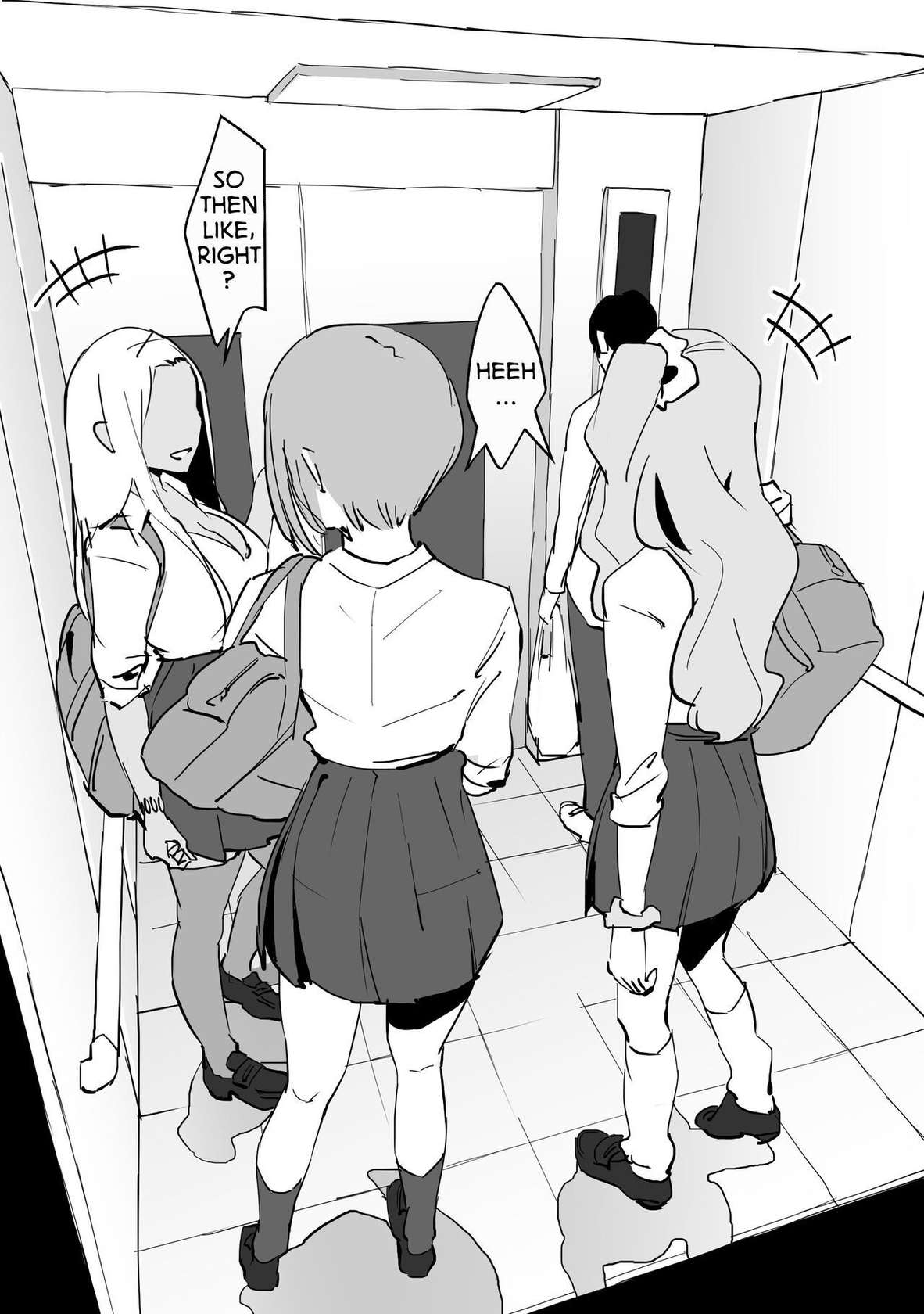 [Poriuretan] Gal to Elevator ni Tojikomerareta | Trapped in an Elevator With a Bunch of Gals [English]