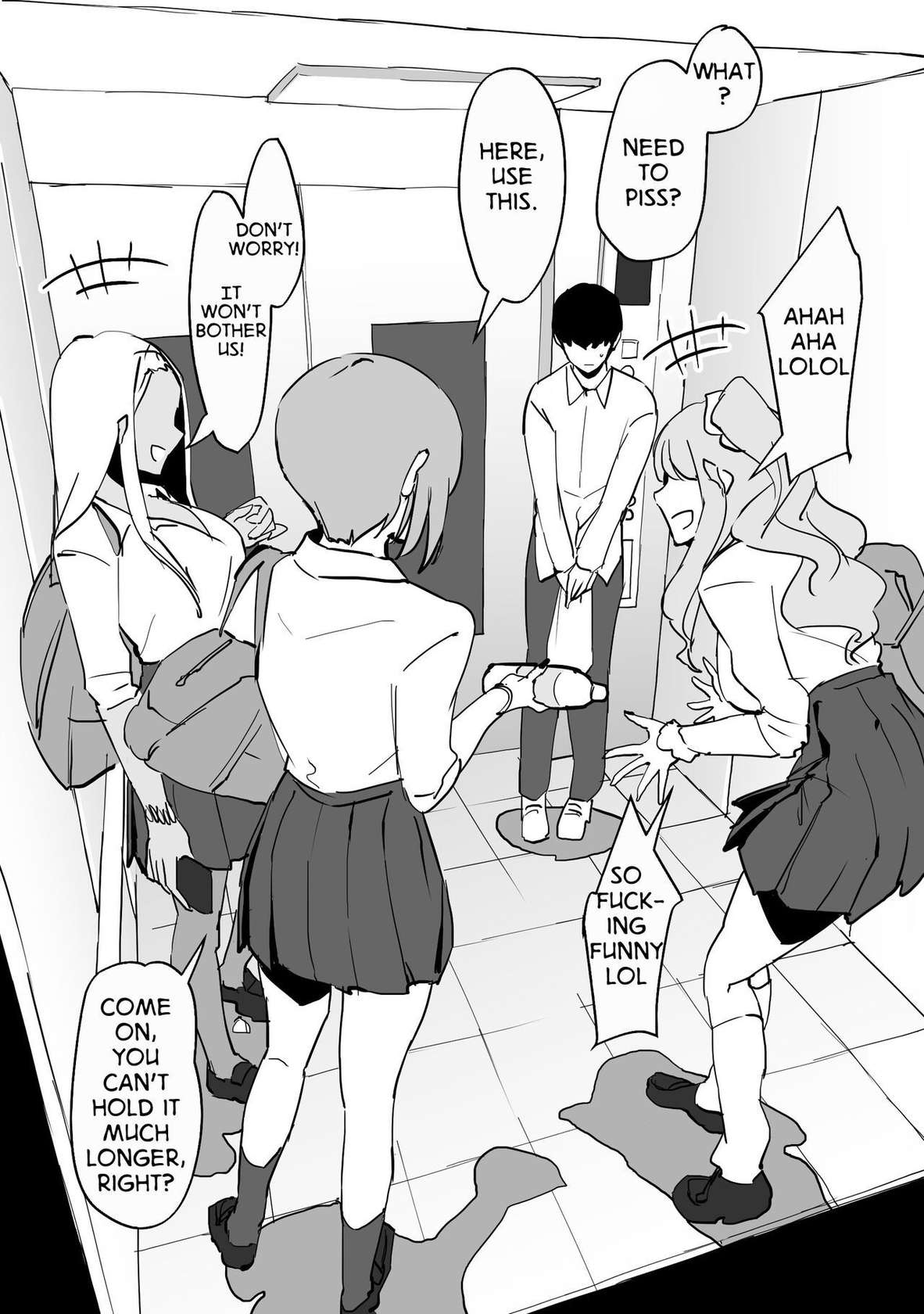 [Poriuretan] Gal to Elevator ni Tojikomerareta | Trapped in an Elevator With a Bunch of Gals [English]