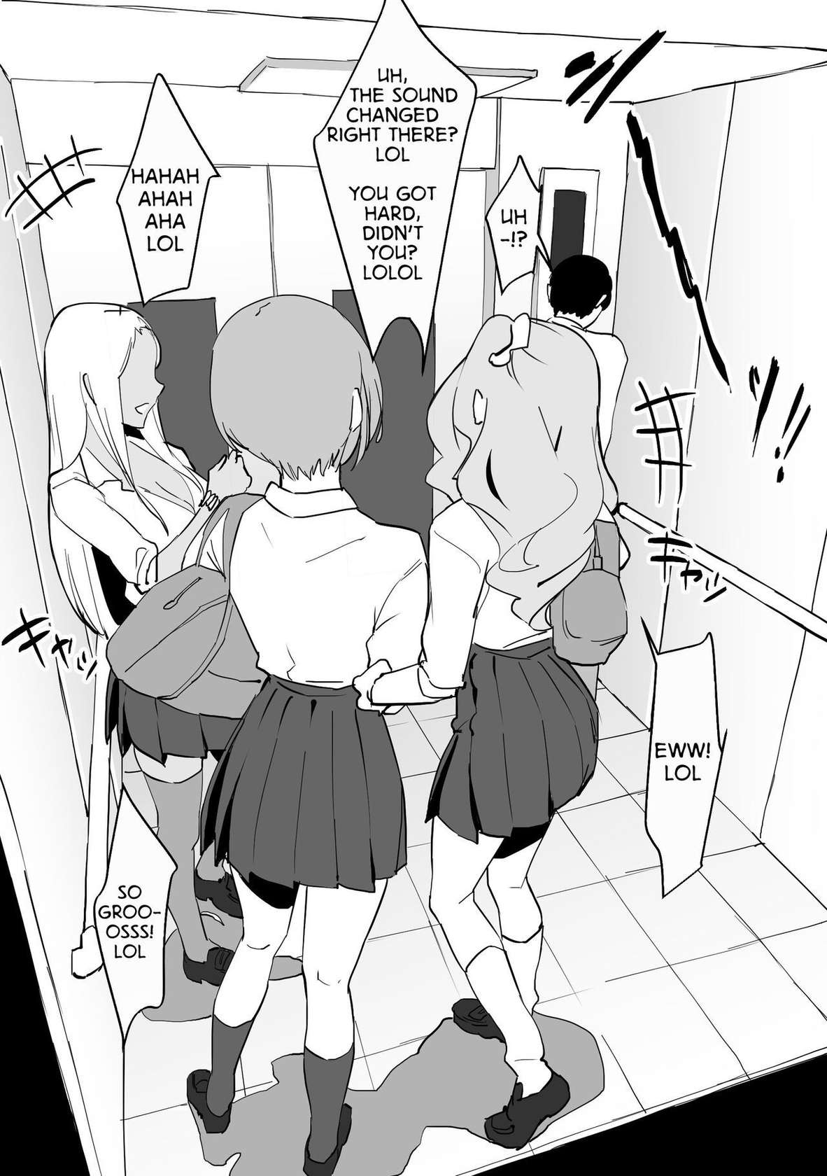 [Poriuretan] Gal to Elevator ni Tojikomerareta | Trapped in an Elevator With a Bunch of Gals [English]