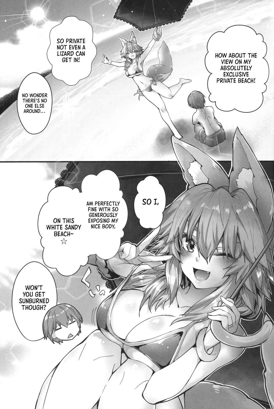 (C96) [Yamitsuki Honpo (Wise Speak)] Taiyou! Sunahama! Nagisa no Tamamo-chan | The Sun! The Beach! Beachside Tamamo-chan (Fate/Extra) [English] [GunsAndGravy]