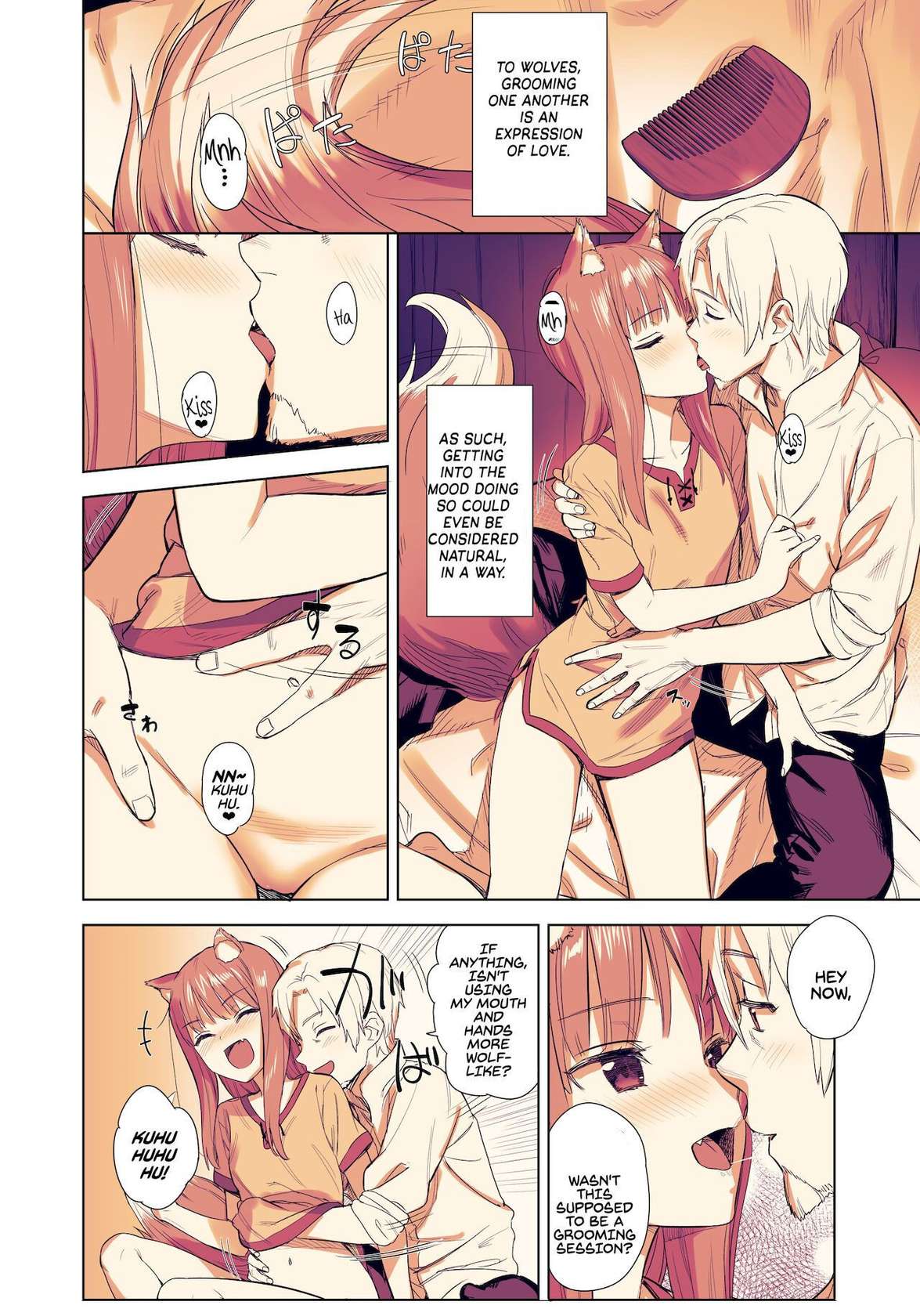 [Ajisaidenden (Kawakami Rokkaku, Takanashi Rei)] Wacchi to Shippori Kezukuroi Hon | Affectionate Grooming With Me (Spice and Wolf) [English] [Von] [Digital]