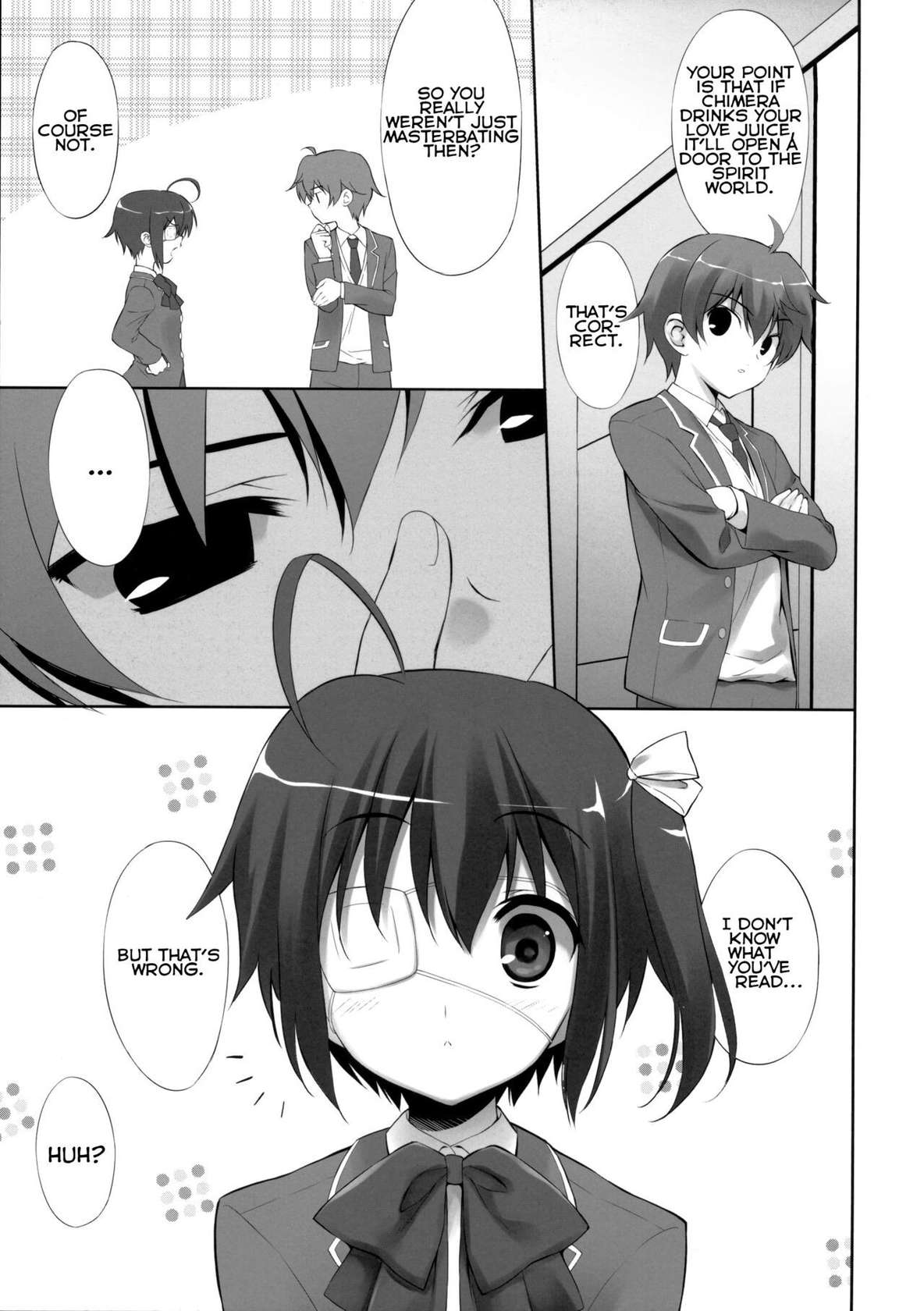 (C83) [Ura FMO (Fumio)] CHEWNIEN C2 (Chuunibyou demo Koi ga Shitai!) [English] [QazzyzzaQ]