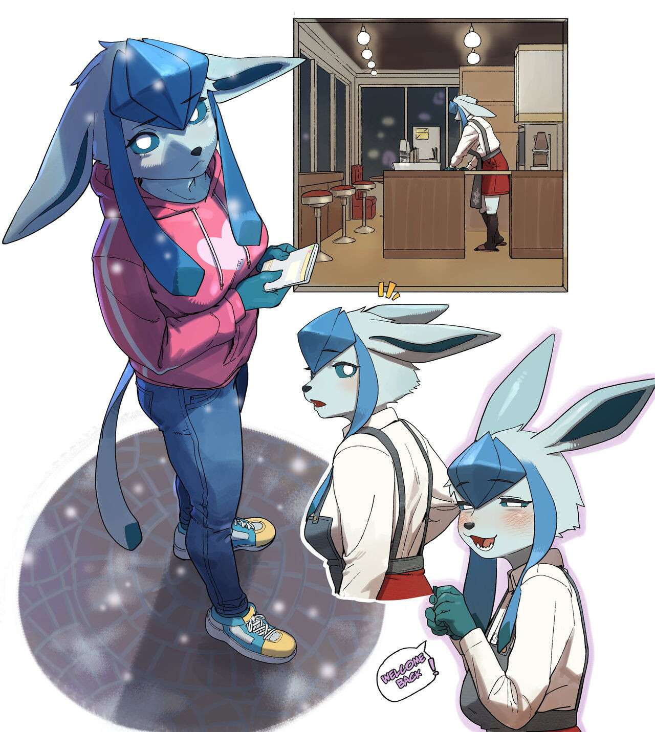 [Gudl] Glaceon Barista (Pokemon) [English] [Uncle Bane]