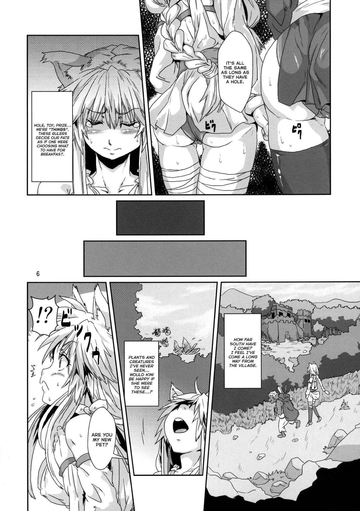 (COMITIA101) [Search-Light (Risei)] Kodomo Orc ni Damasarete Kyouseiteki ni Mushi ni Sanran Saserareru Kemonomimi Elf [English] {Thennos Scans}