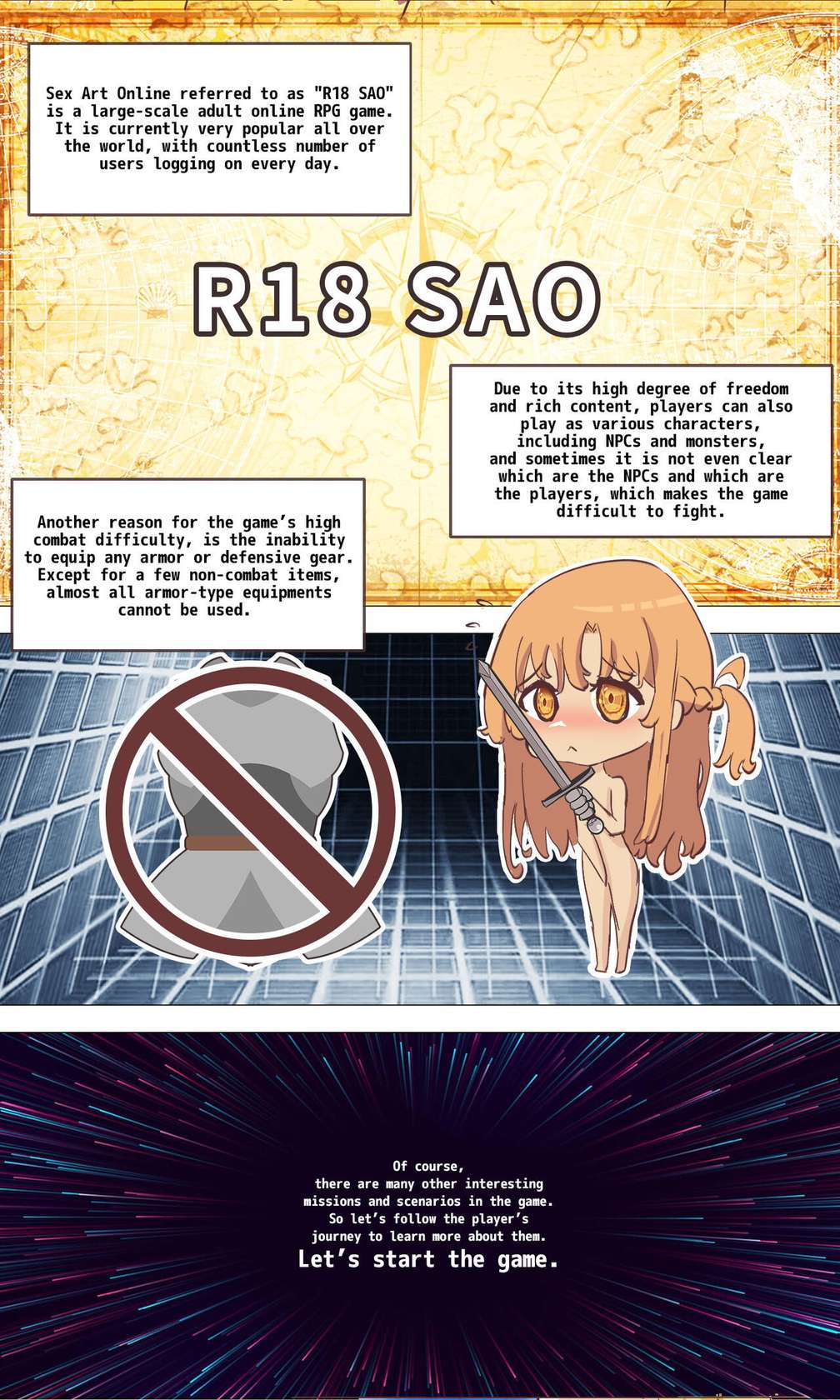 [质yitiaomiao] A SAO game where you can't equip costumes [English][Decensored](Ongoing)